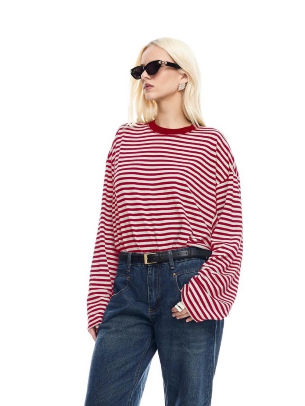 Lioness BLOOM LONG SLEEVE IN WINE STRIPE - Picture 2 of 6